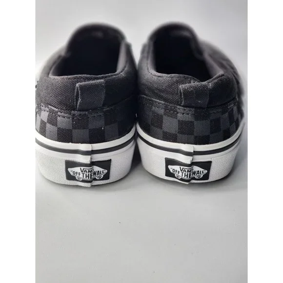Vans Big Kid's Black Checkerboard Slip-On Sneakers Shoes Size 4 - Picture 12 of 12